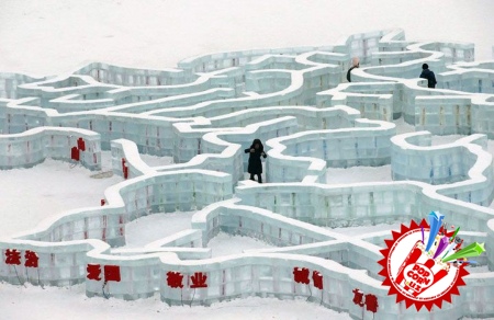 Қор ва муздан яратилган санъат асарлари кўзни қувнатади