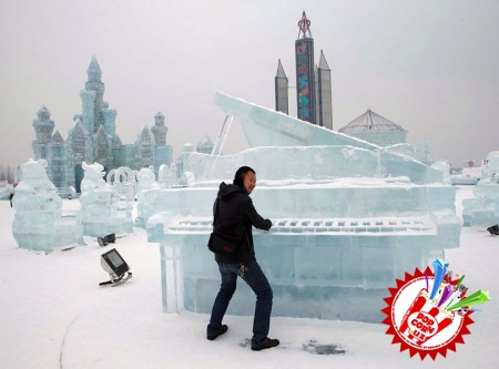 Қор ва муздан яратилган санъат асарлари кўзни қувнатади