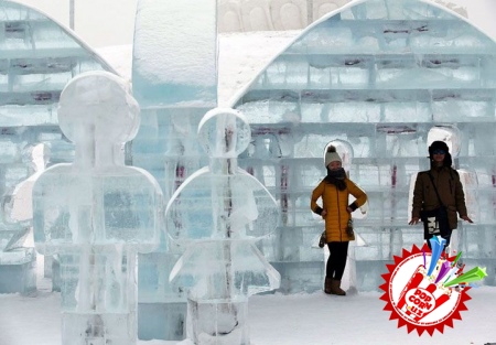 Қор ва муздан яратилган санъат асарлари кўзни қувнатади