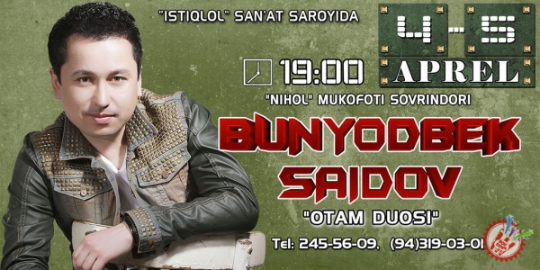 Бунёдбек Саидов навбатдаги яккахон концерт дастурини тақдим этади