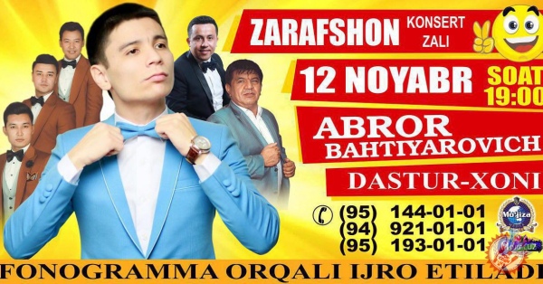Аброр Бахтиёрович яккахон кулгу кечасини тақдим қилади