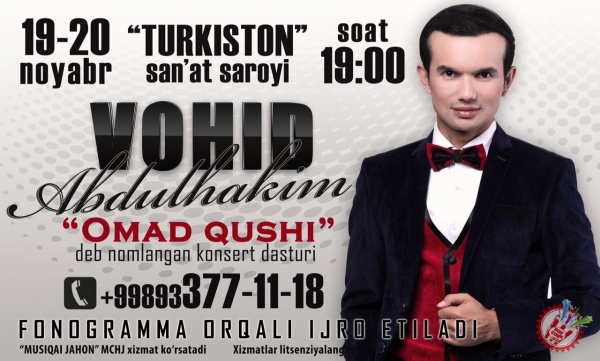 Воҳид Абдулхакимдан илк бор янги концерт дастури