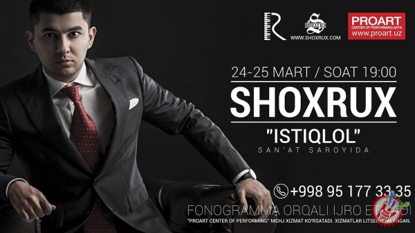 Шохрух рэпер баҳорда яккахон концерт дастурини тақдим этади