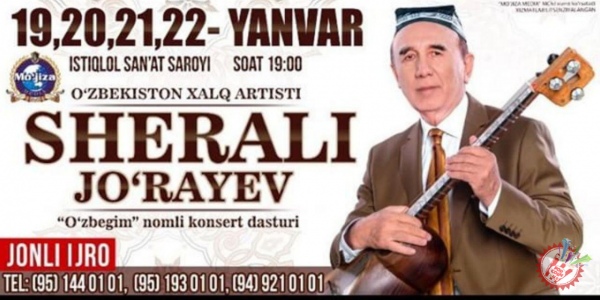 Устоз санъаткор Шерали Жўраев узоқ кутилган концерт дастурини тақдим этади