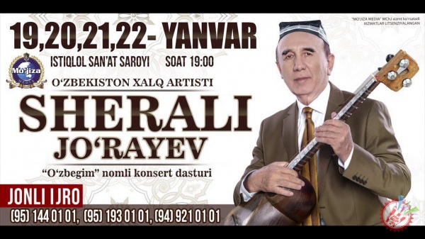 Afisha - Sherali Jo\'rayev 19-22-yanvar kunlari konsert beradi 2018
