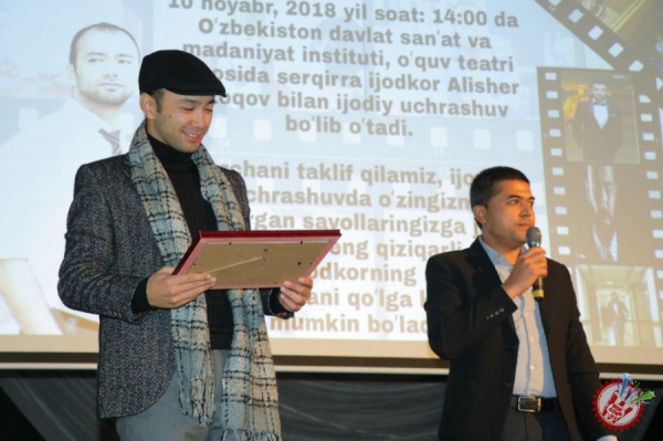ЎзДСМИда актёр Алишер Узоқов билан ижодий учрашув бўлиб ўтди