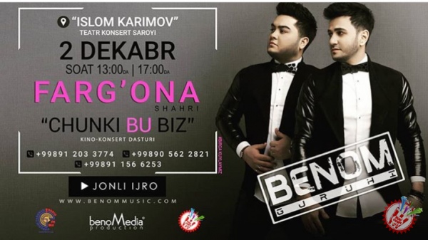 Сарвар ва Комилнинг \"Чунки бу биз\" комли гастрол концерт дастурлари давом этмоқда