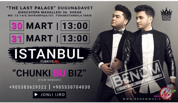 Беном гуруҳи \"Чунки бу биз\" кино концерти билан Истанбулда меҳмон бўлади