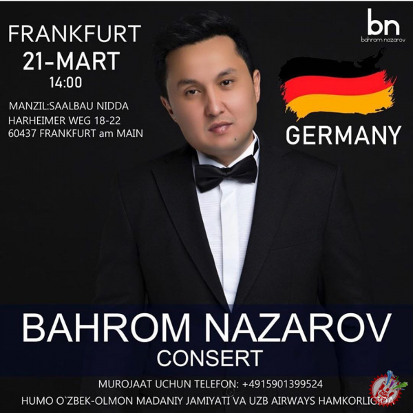 Баҳром Назаров Германияда концерт беради