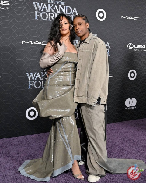 Rihanna va A$AP Rocky  \" Черная пантера: Ваканда навсегда \" premyerasida ishtirok etishdi