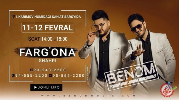Benom guruhidan Farg’ona va Termizdagi muxlislari uchun xushxabar