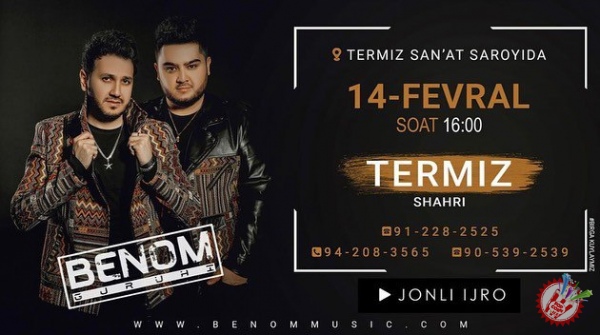 Benom guruhidan Farg’ona va Termizdagi muxlislari uchun xushxabar