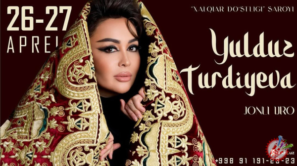 Yulduz Turdiyeva yakkaxon konsert dasturini taqdim etadi